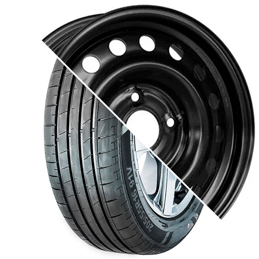 Шина с диском в сборе Massimo OTTIMA PLUS 185/65 R15 88H + Magnetto 15010 AM Black 4*100 6xR15 ET37 DIA60.1