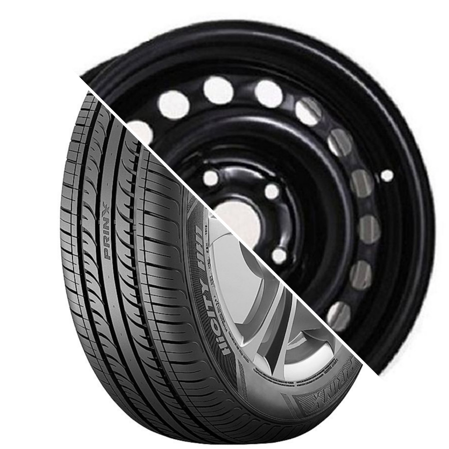 Шина с диском в сборе Prinx HH1 HiCity 185/65 R15 88H + Magnetto 15009 AM Black 4*100 6xR15 ET50 DIA60.1 Lada Vesta