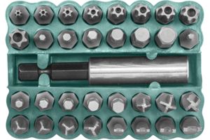 Набор бит 33 предм HEX, TORX, FORK, Try-Wing, Torq-Set Jonnesway (S29H2133S)